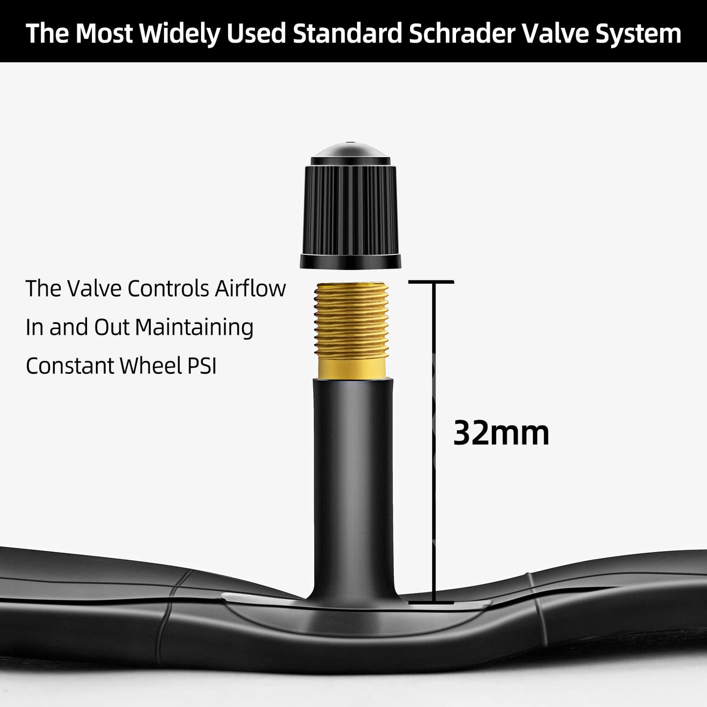 Hapleby 2PCS Premium Bike Tubes Compatible for 26 Inch x 1.75/1.95/2.10/2.125 Bike Tire, Mountain Bike Inner Tube with Schrader Valve, 2PCS Levers