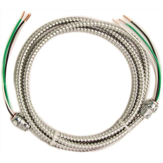 Southwire #56482114 8 ft, 12/2 Solid CU MC (Metal Clad) Armorlite Modular Assembly Quick Cable Whip