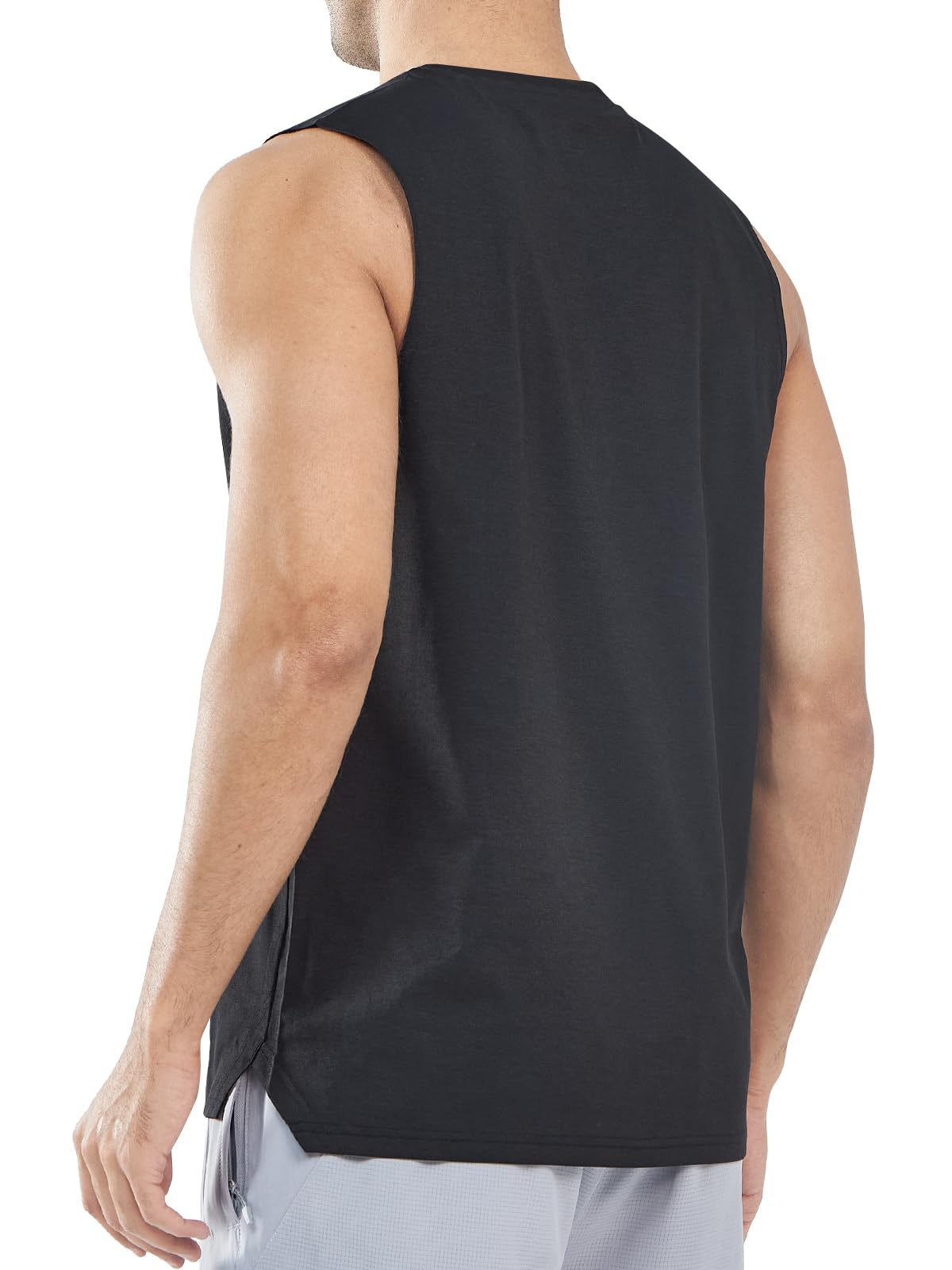 NORTHYARD Mens Tank Top Workout Running Shirts Sleeveless Quick Dry Muscle Shirts Athletic Gym Vest Black L