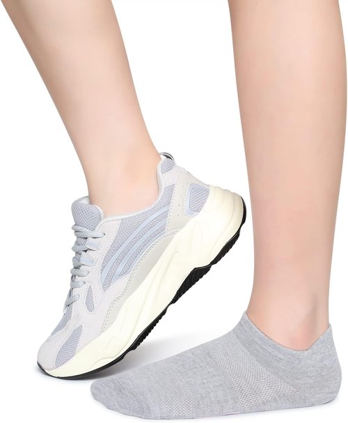 Henwarry Women's Low Cut Athletic Running Socks - 10 Pairs of Soft Cotton Ankle Tabs