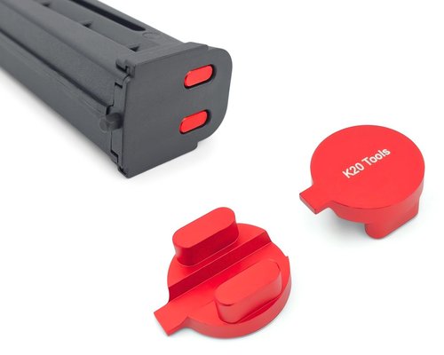 K20 Tools Magazine Bottom Marker Adapter Compatible with BYRNA CL Compact - Fits 5-Round Mags (Red)