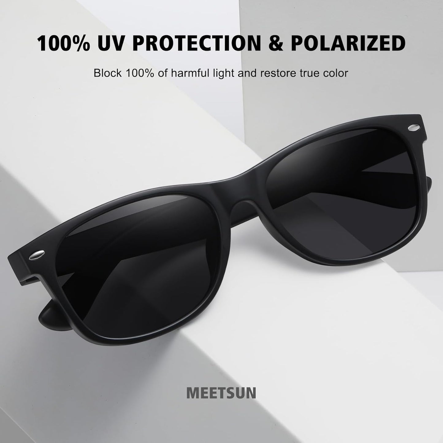 MEETSUN Classic Polarized Sunglasses - Trendy Retro UV Protection for Men & Women | 3-Pack Set