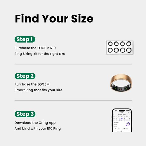 EOGBM Smart Health Ring Sleep Health Tracker for Women Men with Heart Rate, Blood Oxygen, Sleep Monitor, Steps,Calories, 5ATM Waterproof for iPhone/Android, No Subscription Fee (Rose Gold, 12#)