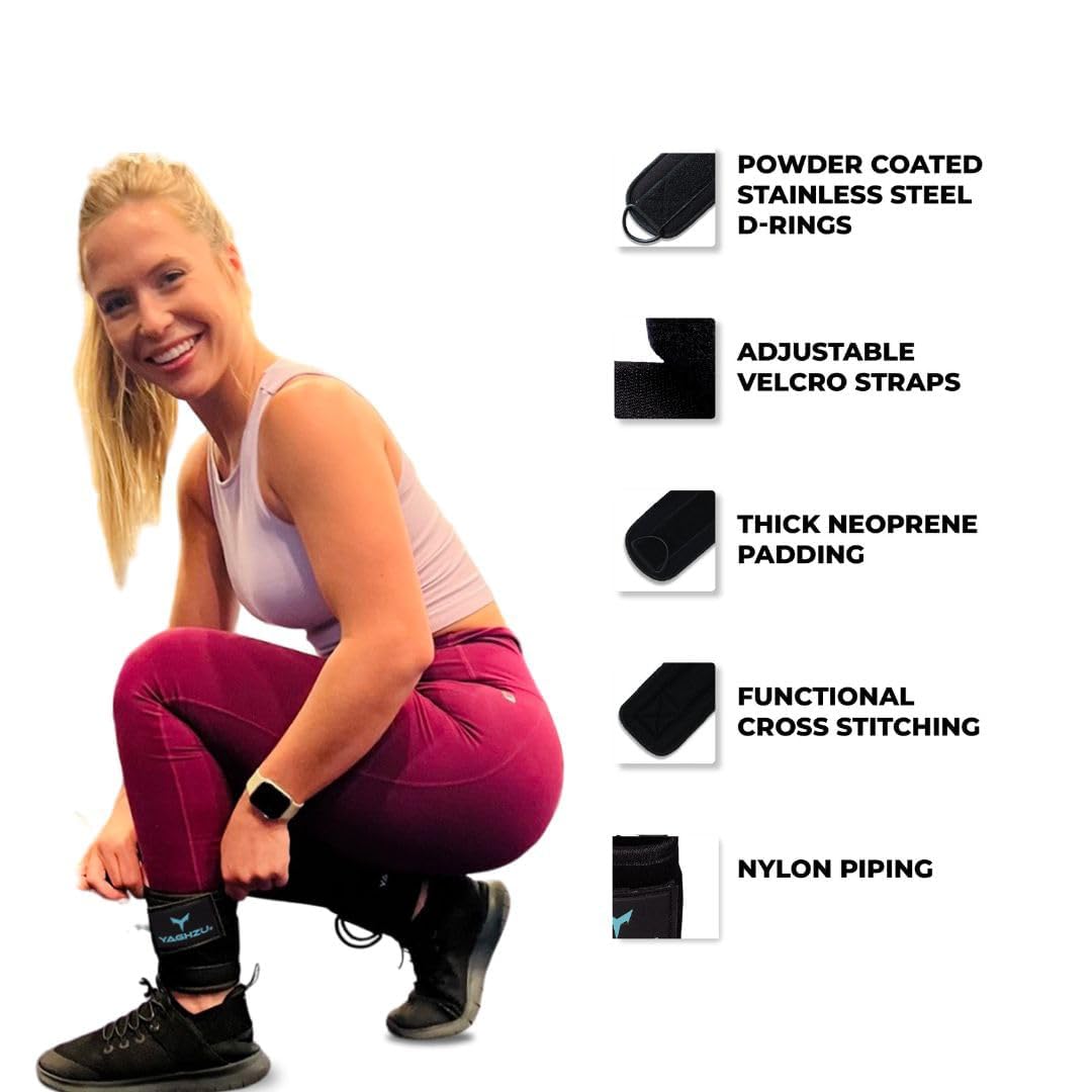 Gym Ankle Straps for Cable Machines Women & Men, Glute Kickback, Single