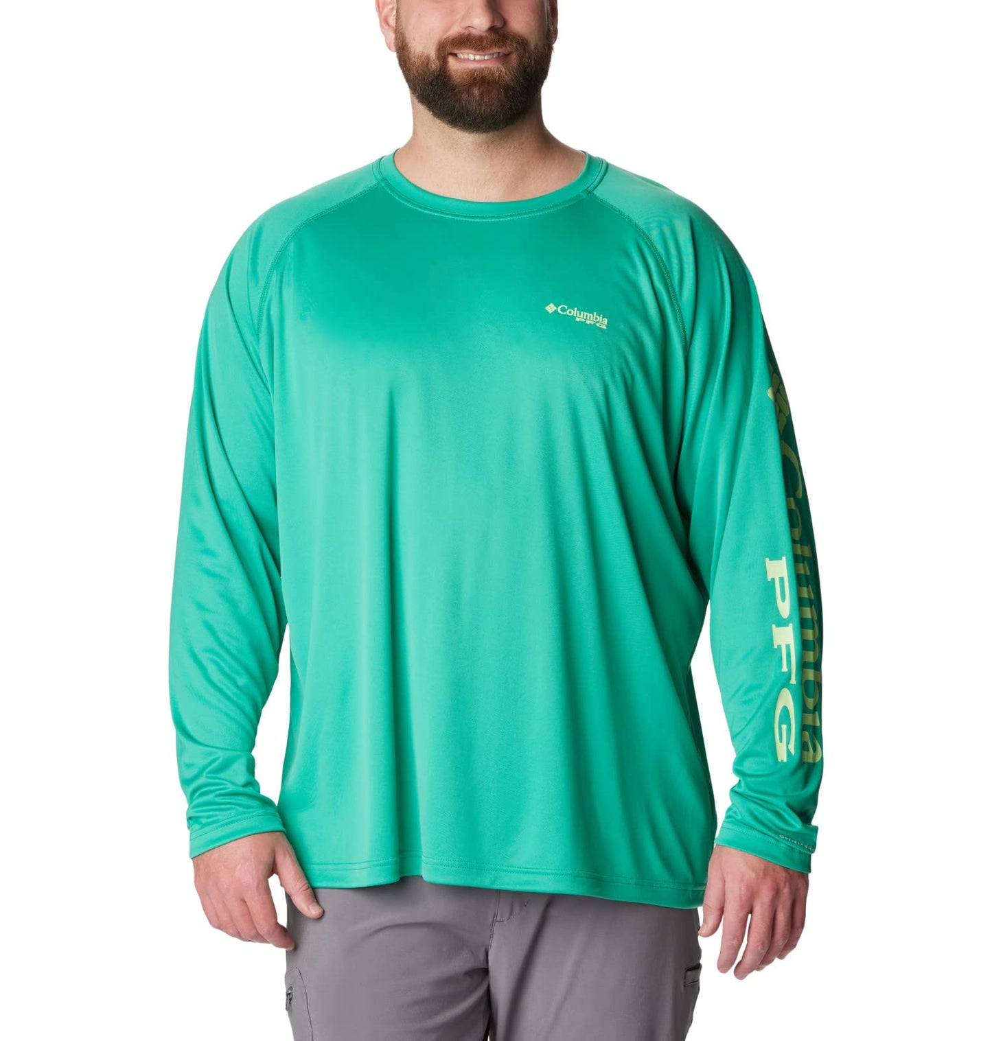 Columbia Men's Terminal Tackle Long Sleeve Shirt, Circuit/Key West Logo, 1X Big