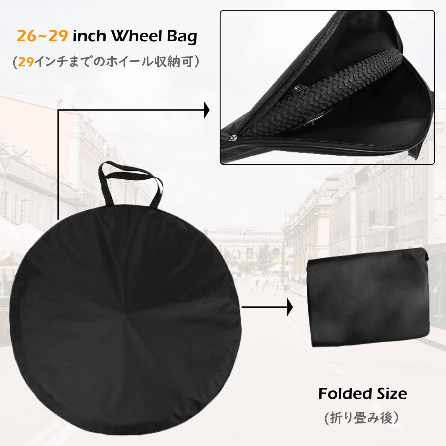 TRIWONDER Bike Wheel Bag Bicycle Travel Case Cover for MTB Road Bike 26" 27.5" 29" Wheel Set Carry Bag 2 Pack (29")