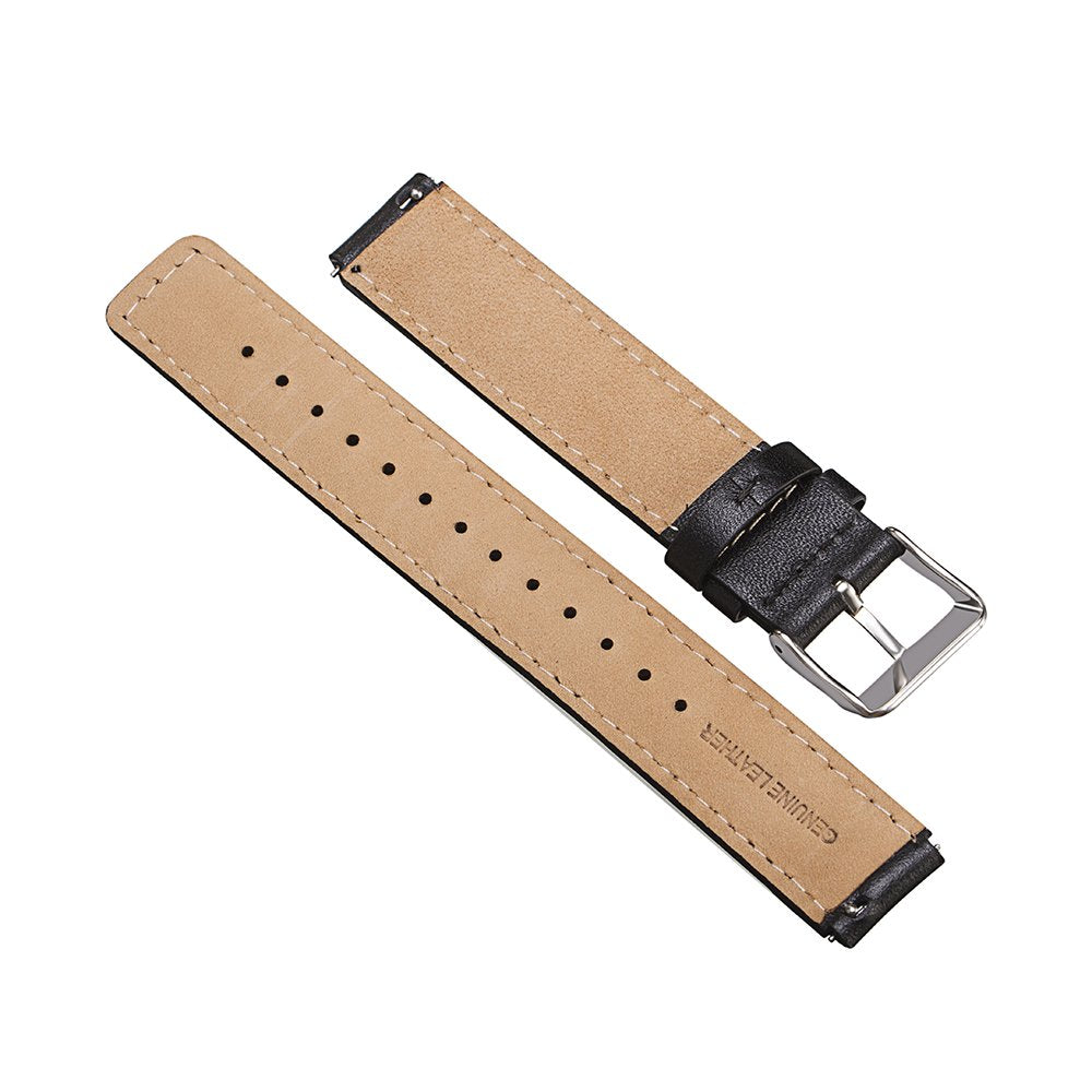 TenCloud Leather Bands Compatible with Amzhero Runfit D26/FITVII/KALINCO Slim Fitness Tracker 1.47 inch Classic Wristbands Replacement Leather Strap for Runfit D26 Watch Band 16mm (Black)