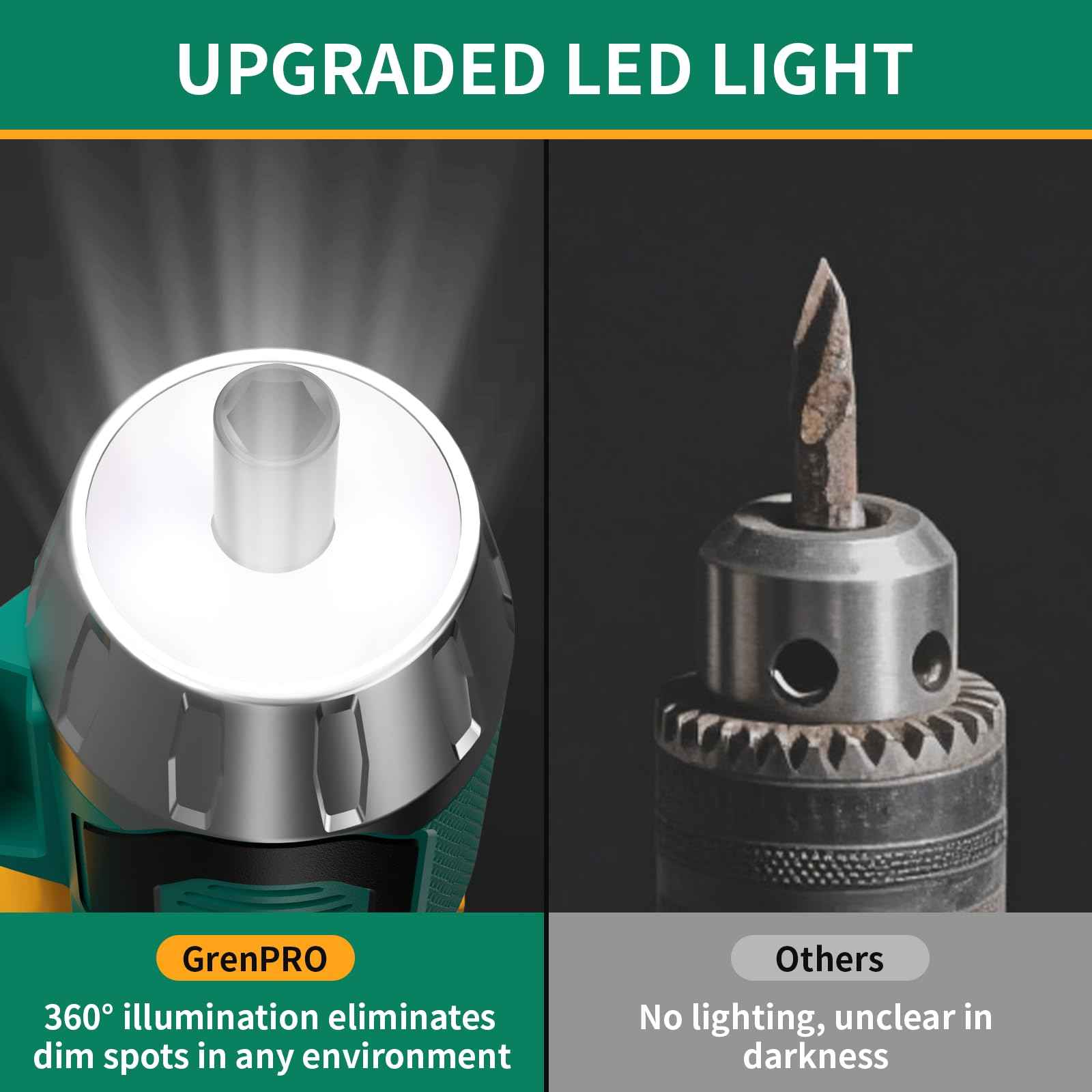 GRENPRO 4V Electric Screwdriver Rechargeable, Cordless Screwdriver 9pcs Bit with 1pc Bit Holder, USB Small Power Screwdriver Set with Bits, Green