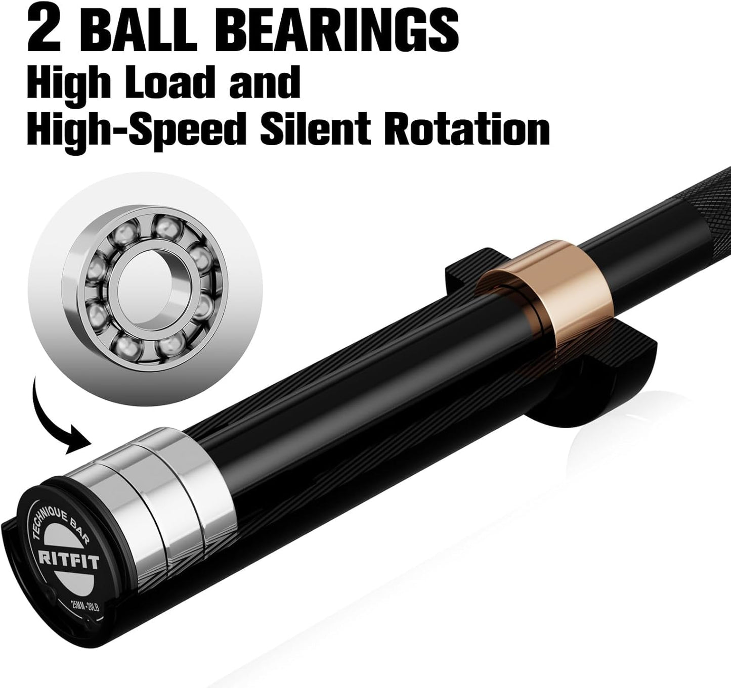 RitFit Olympic Barbell Weight Set - 4/6FT Bar with 55-115LB Plates | Ideal for Weightlifting & Strength Training
