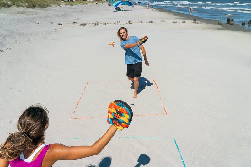 Waboba Battle Bird - Rethink Your Paddle Game – Backyard Set Includes: 2 Wearable Paddles, 2 Small Birdies and a Easy Court to Set-up with Stakes - Size 200 x 120 x 228 mm