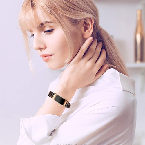 Ayeger Resin Band Compatible with Fitbit Alta/Alta HR/Ace,Women Men Resin Accessory Rose Gold Buckle Band Wristband Strap Blacelet for Fitbit Alta/Alta HR/Ace Smart Watch Fitness(Tortoise)