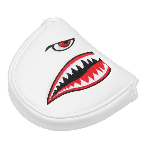 SHABIER New Flying Tiger Warshark Golf Headcover for Golf Club (White, Mallet Headcover)