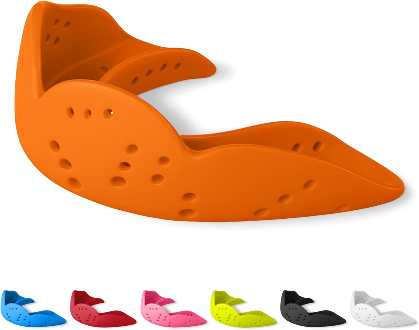 SISU Aero Small Mouthguard | Athletic Orange - 30% Stronger Protection for Team Sports - Remoldable & Ultra Slim