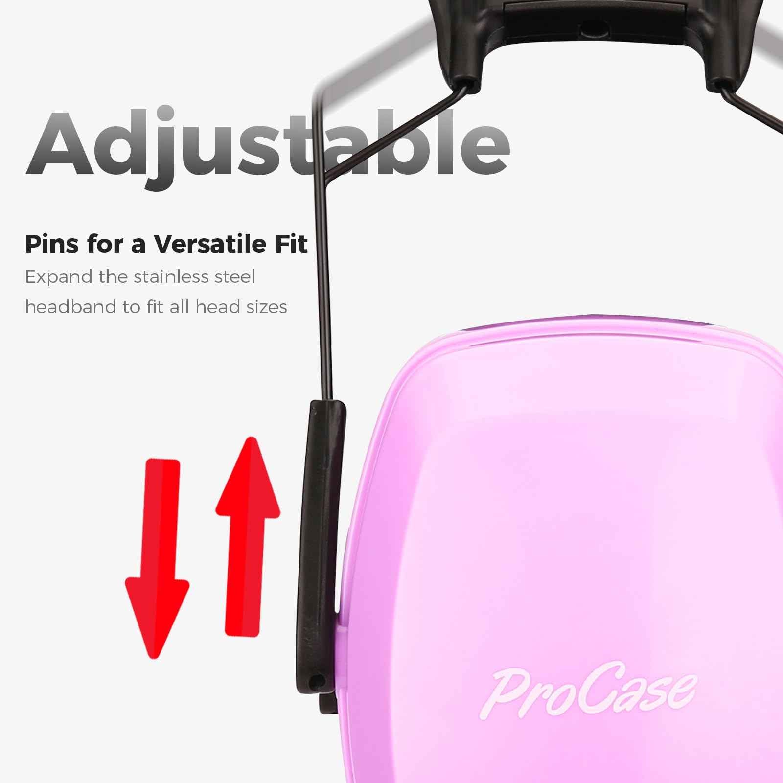 ProCase Noise Cancelling Ear Muffs SNR 33dB, Ear Hearing Protection Headphones for Adults, Sound Proof Ear Defenders for Work, Mowing, Shooters Shooting Gun Range, Construction -Purple