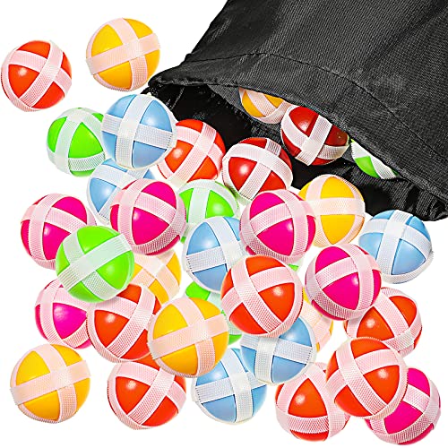 60 Pcs Sticky Dart Balls Set with Storage Bag for Fabric Dart Games, Indoor & Outdoor Fun