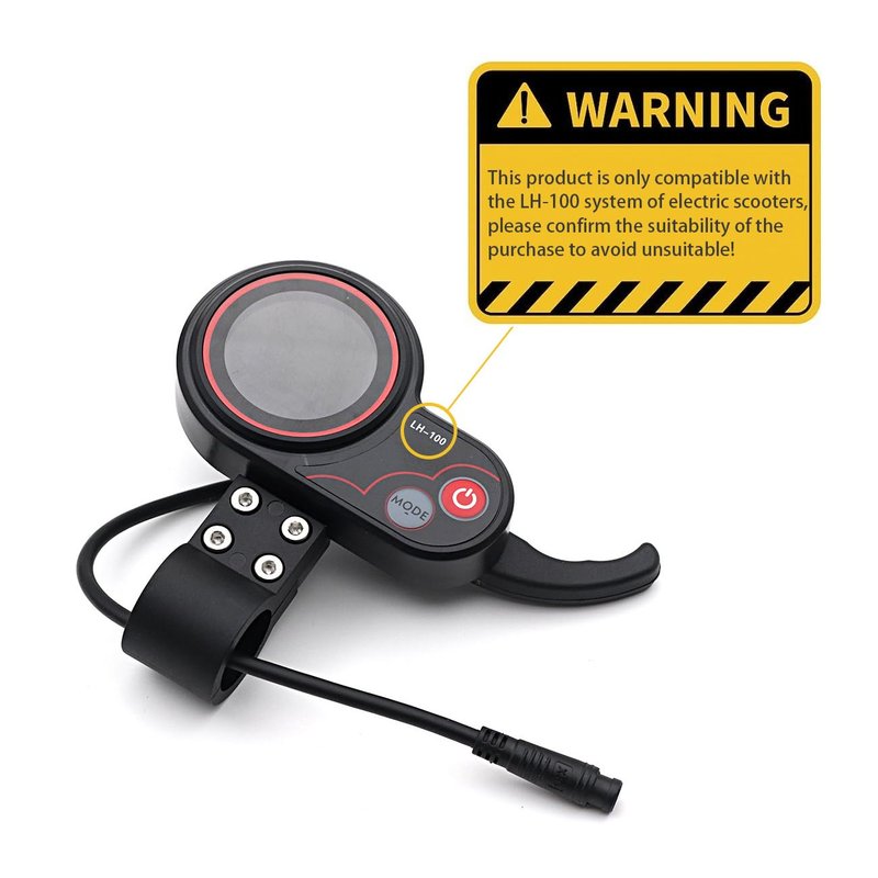 Wokyo LH-100 Electric Scooter LCD Display Throttle with Thumb Control, 6 Pin Communication Instrument, Electric Scooter Thumb Throttle with 2 in 1 Speedometer Manual Control Panel