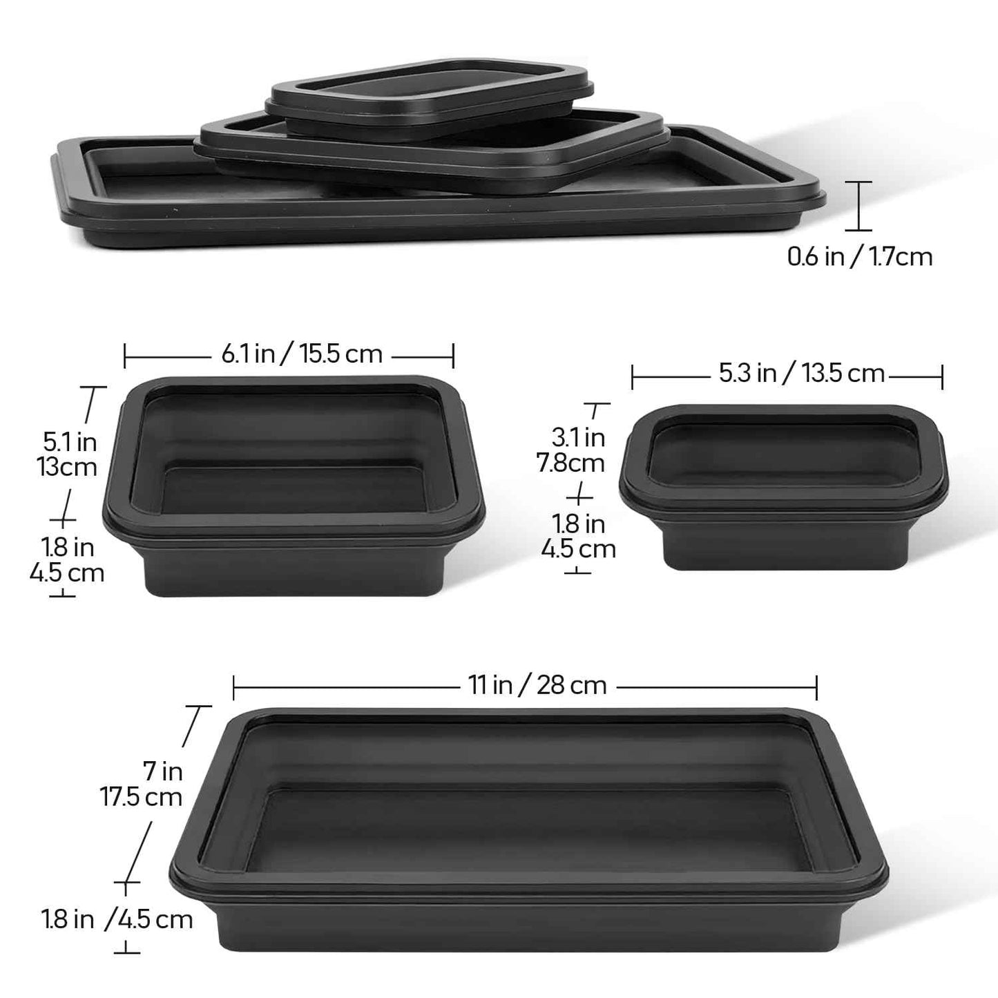 ARTIPOLY Collapsible Magnetic Parts Tray Set, 3 Different Size Foldable Silicone Magnetic Tool Trays for Bolts, Screws, Nuts and Other Small Metal Parts, Mechanic Tool for Men