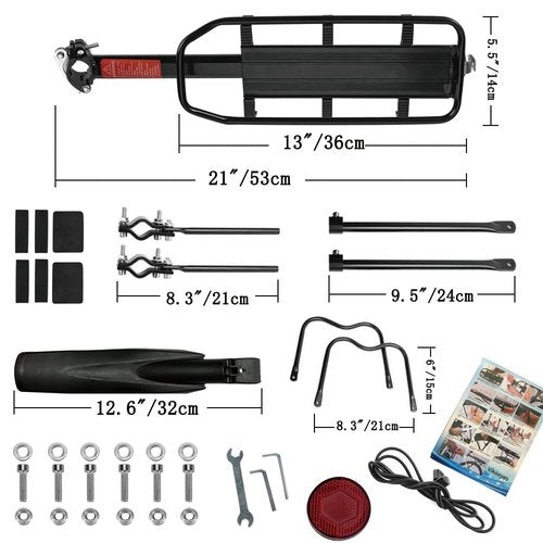 Vikooyes Bicycle Bike Cargo Rack Rear Bike Rack for Back of Bike Mountain Bicycle Cargo Rack Bike Pannier Luggage Carrier Rack