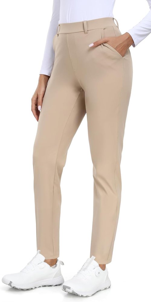 IUGA Stretchy Work Pants - 7/8 Ankle Golf Pants for Women | Business Casual & Travel-Friendly with Pockets