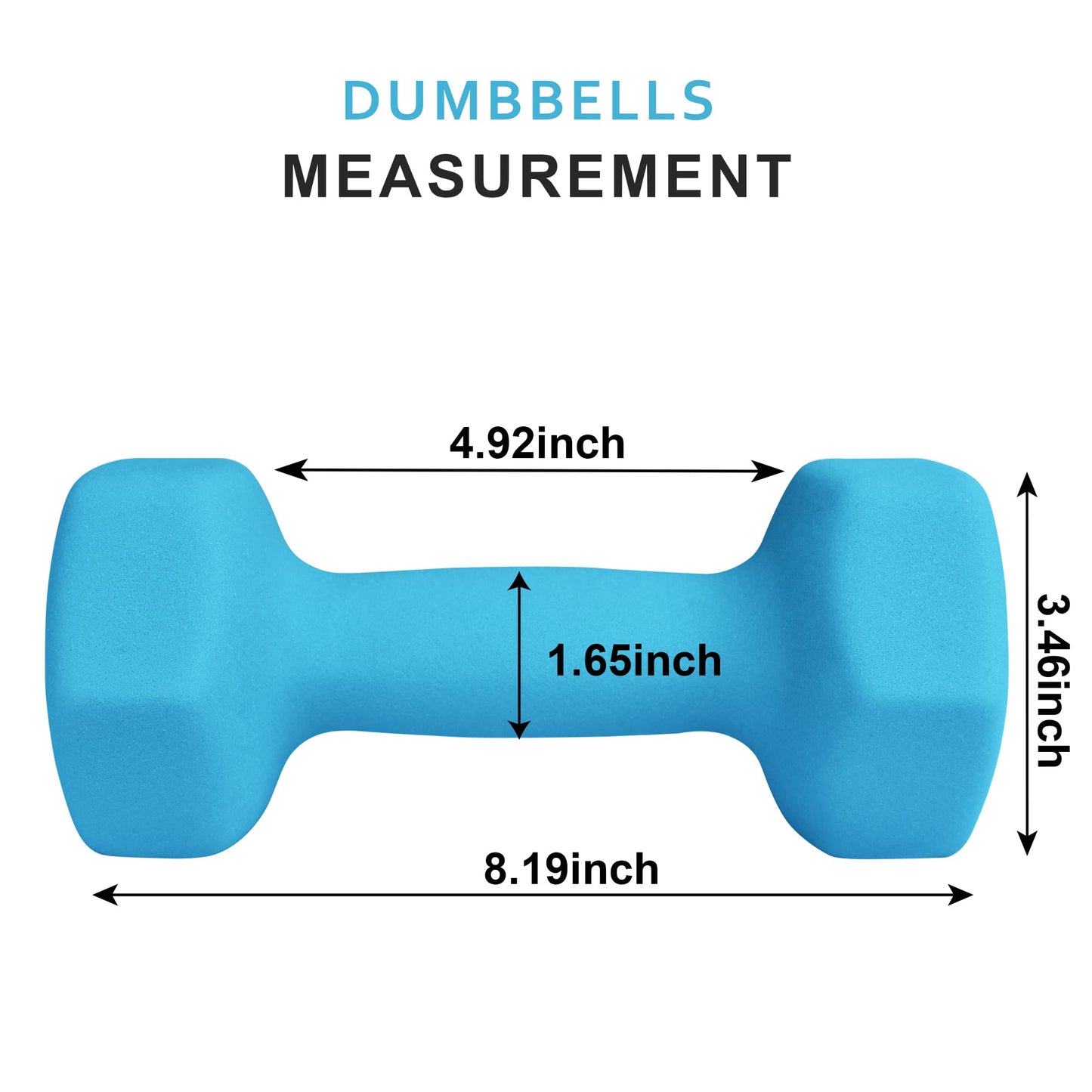 Balelinko Home Gym Equipment Workouts Strength Training Weight Loss Pilates Weights Yoga Sets Weights for Women, Men, Seniors and Youth, 7LB Blue, Pair