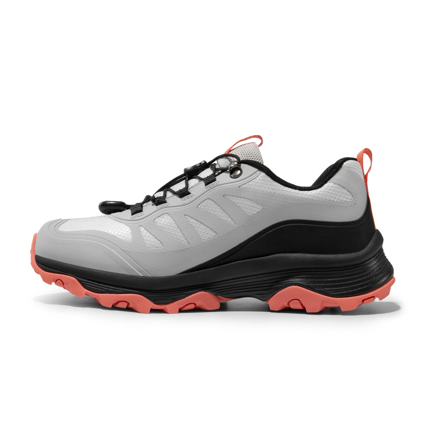 NORTIV 8 Women's Waterproof Hiking Shoes Quick Laces Outdoors Walking Trekking Camping Tennis Sneakers Canyon,Size 7.5,Grey Pink,SNHS241W