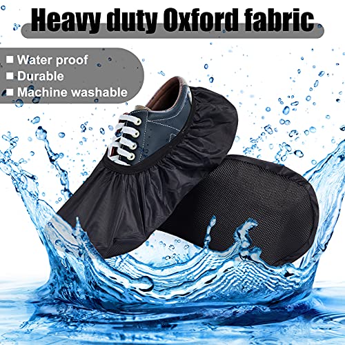 Satinior 2 Pairs Bowling Shoe Covers Black Non-Slip Protector - Large