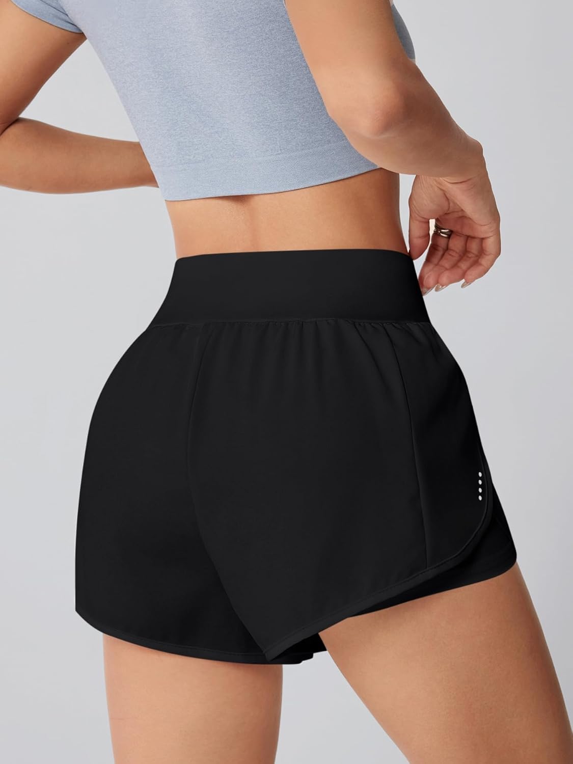 Skiennix Women's High-Waisted Athletic Running Shorts - 3" Dolphin Style with Pockets for Gym & Yoga