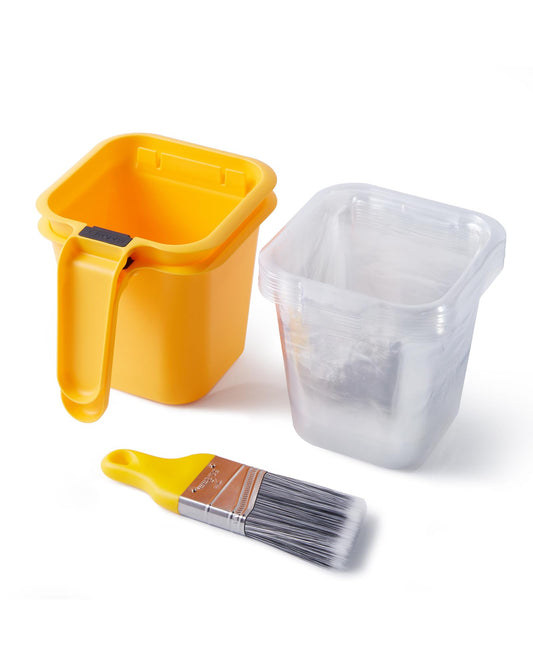 Voomey 13Pc Paint Cups for Painting, Small Paint Bucket Holds 16 oz. of Paint or Stain, Paint Cup, Paint Pail Liner, Brush, Trim Painting Tool, for Finishing Work and Repairs