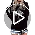 GUUZOGU Women's Sun and Moon Hoodie Black XXL Casual Long Sleeve Sweatshirt