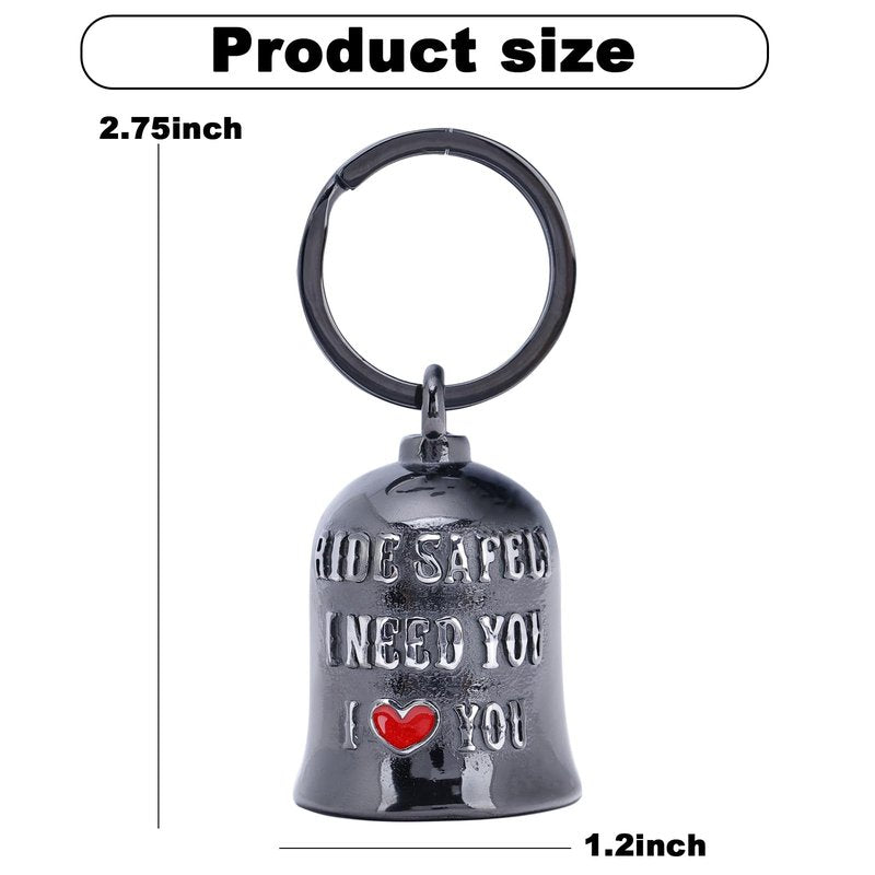 Motorcycle for Bells - Motorcycle Angel Bell for Men Women,Bell Biker Accessory,Guard Riding Safety (Black Silver)