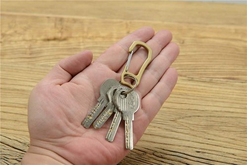 SZHOWORLD High Strength Brass Keychain Carabiner Clip EDC Spring Kits Key Ring Clasp Hook Nice Finish
