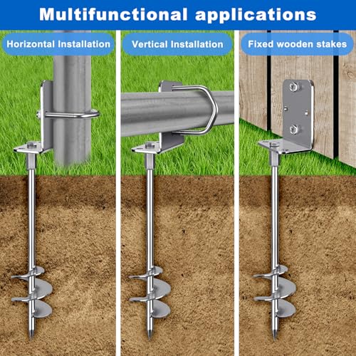 Lifeswell 18" Ground Anchors Kit (4 Pack) Heavy Duty Lawn & Shed Safety Anchor