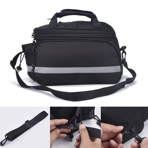 Jaugufiy Bike Rear Rack Bag，Multi-Function Bicycle Rack Carrier Bag,Bike Panniers Bag,Cycling Luggage Bag,Detachable Tail Seat Trunk Handbag Shoulder Strap Storage with Rain Cover(27L)