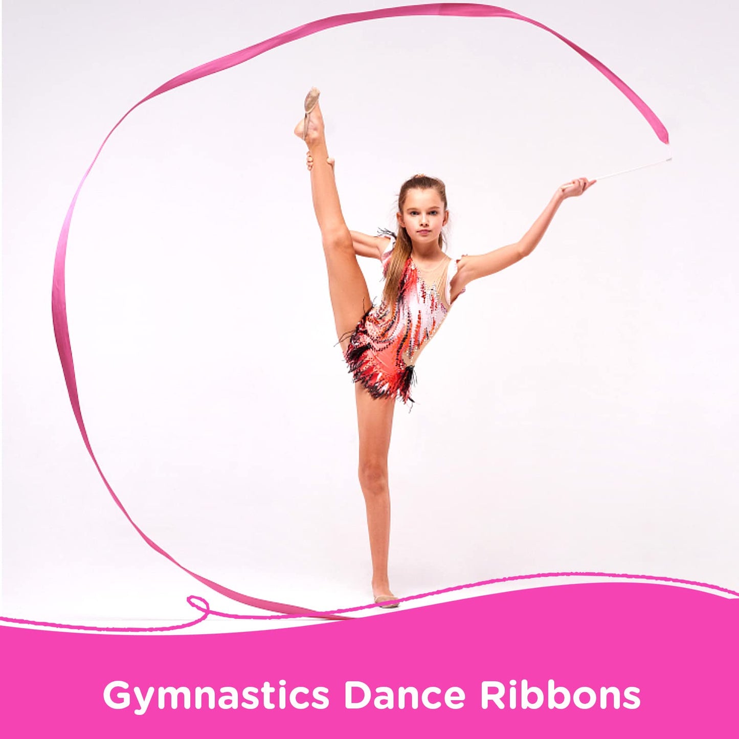 HiUnicorn 12PCS Rainbow Dance Wands Ribbon Streamers for Kids Gymnastics Rhythmic Dancing Twirling Sticks Silks Wands for Girls Circus Carnival Birthday Party Favors Rewards Gift