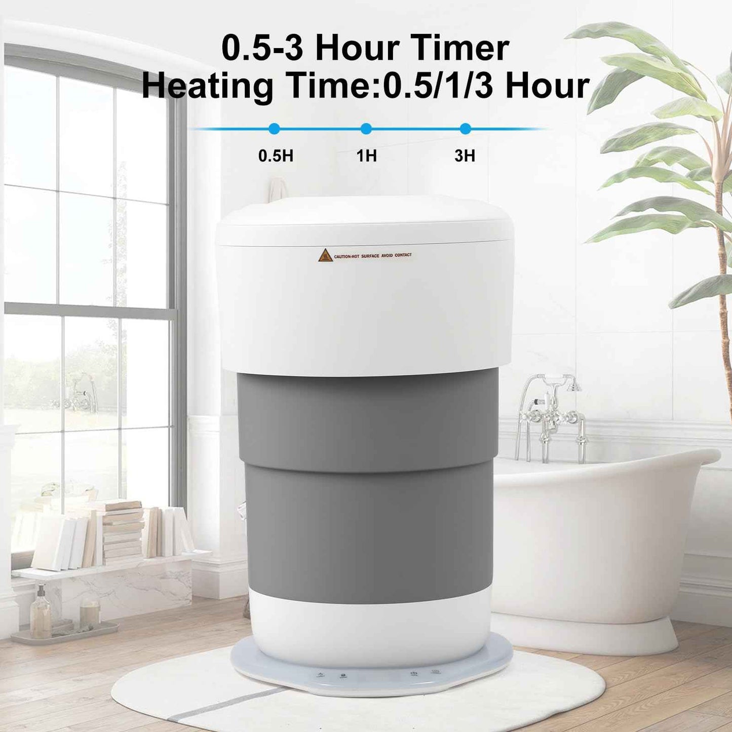 Sageme Towel Warmer for Bathroom, 21L Towels Warmer Bucket with Timer, Towel Heater,Auto Shut Off,White Elephant Gifts Fits Up to Oversized Towels, Bathrobes, Blankets, PJ's and More