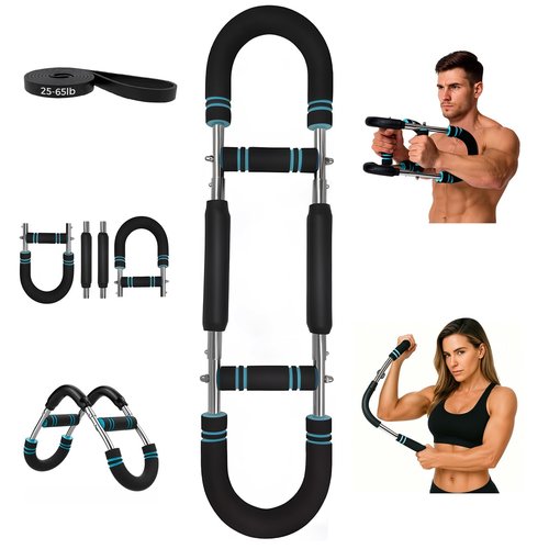 ElleFima Twister Arm Trainer for Men & Women, 66-110lb Adjustable Chest Workout Equipment for Arms, Chest Muscle Trainer , Detachable Muscle Trainer for Home Gym with Resistance Band