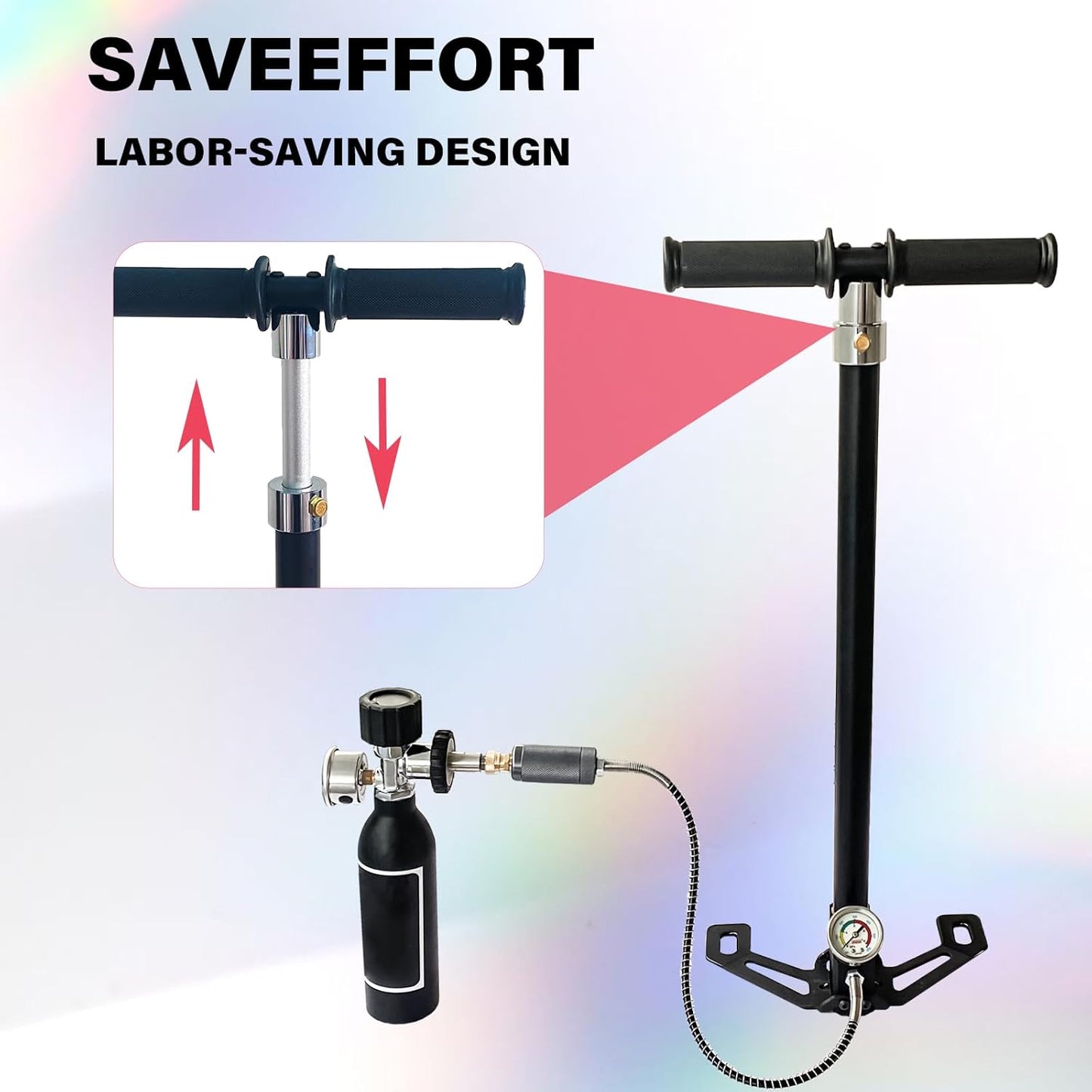 PCP Air Pump - High Pressure 4500 PSI Hand Pump for Airguns | 4 Stage 30 MPA Filling System