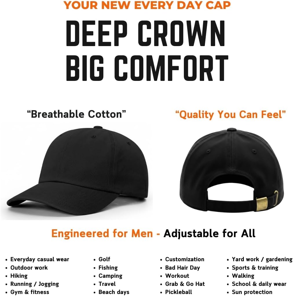 Skiennix Men's Athletic Baseball Cap - Soft Cotton Unstructured Dad Hat | Adjustable Outdoor Wear