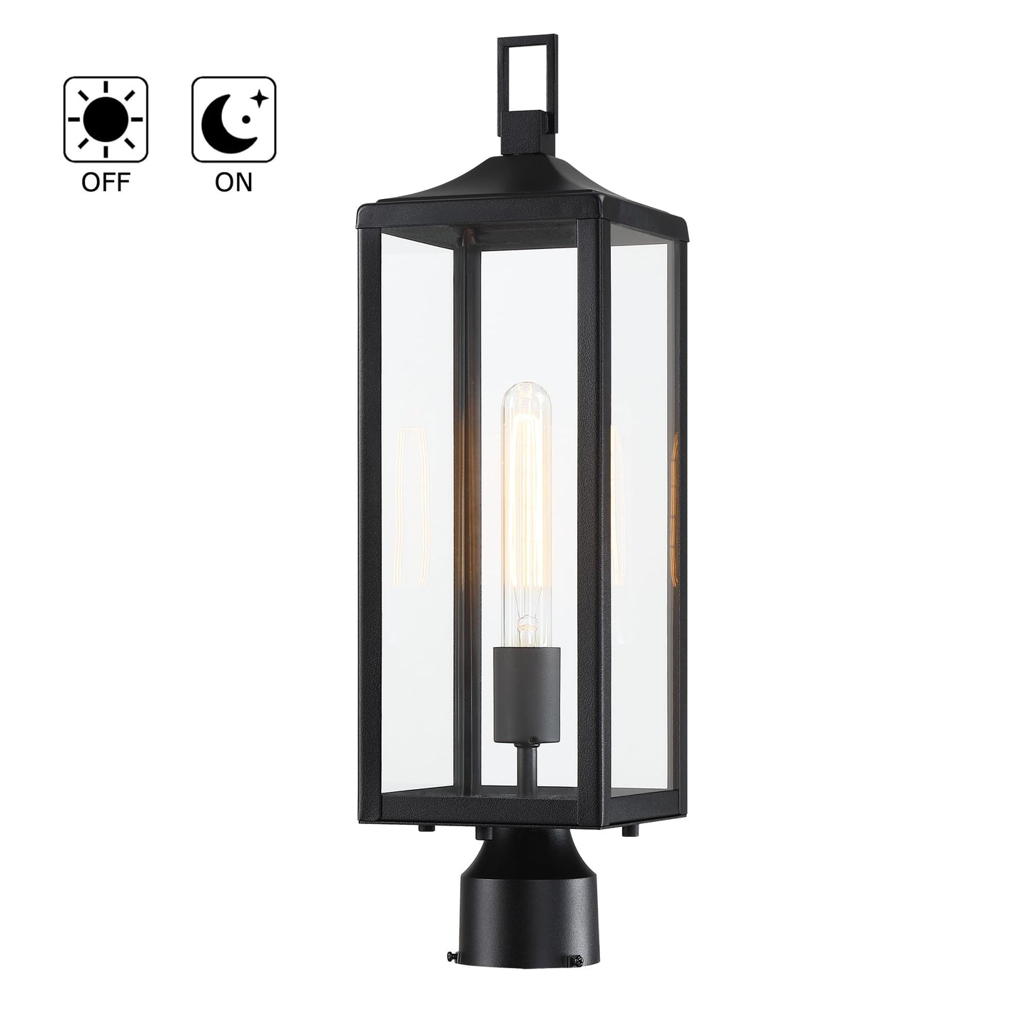 Faymart lighting 21.3 Inch Outdoor Lamp Post Light Fixture Dusk to Dawn - Residential Sidewalk Lamp Post Sconce Dusk to Dawn Outside Pole Lantern for House Outdoor Column Light, E26