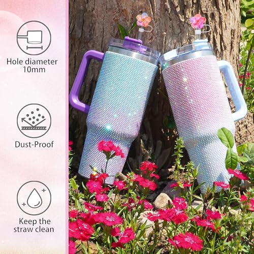 Flower Straw Toppers Set - Silicone Covers for Tumblers