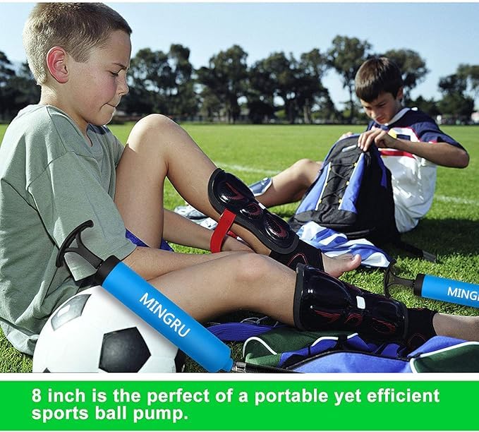 8" Ball Pump for Sports - Basketball, Soccer, Volleyball & More - Blue - 1 Pack