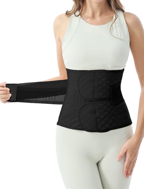 Allaugh Postpartum Belly Band for Women: Abdominal Binder Post Surgery C Section Waist Trainer, Soft Fabric Abdominal Wrap for All Day, Comfort Non-Itchy, After Birth Recovery Easy Put On and Take Off