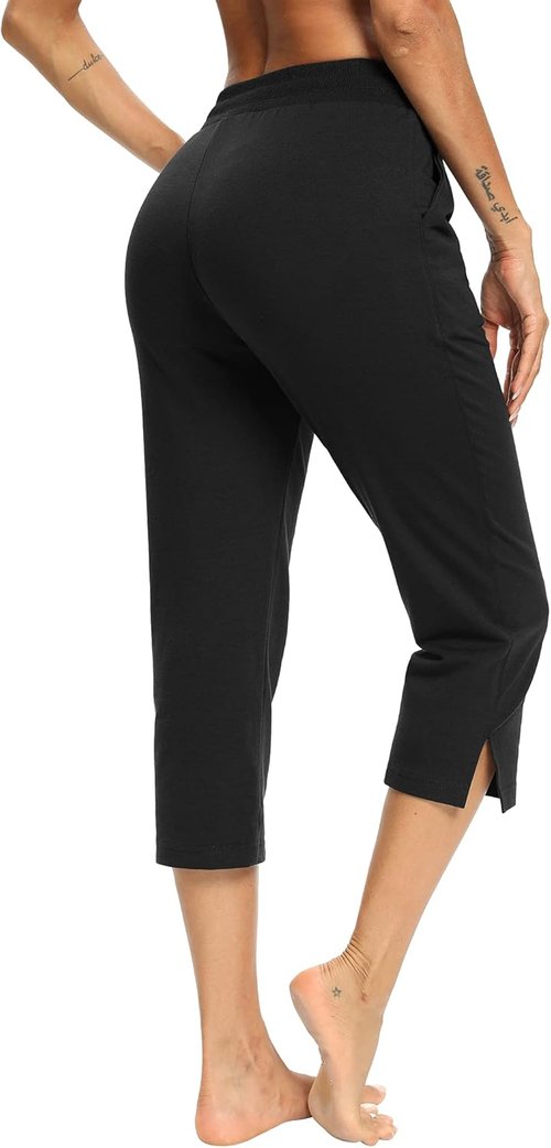 LEXISLOVE Women's Capris - Casual Summer Wide Leg Crop Pants with Comfy Drawstring & Pockets