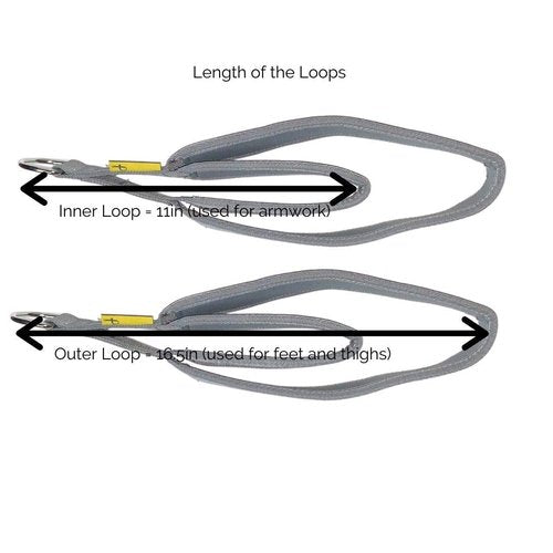 Strapilates Double Loop Fitness Pilates Straps for Reformer, Cadillac, and Other Fitness Equipment, One Pair, Grey