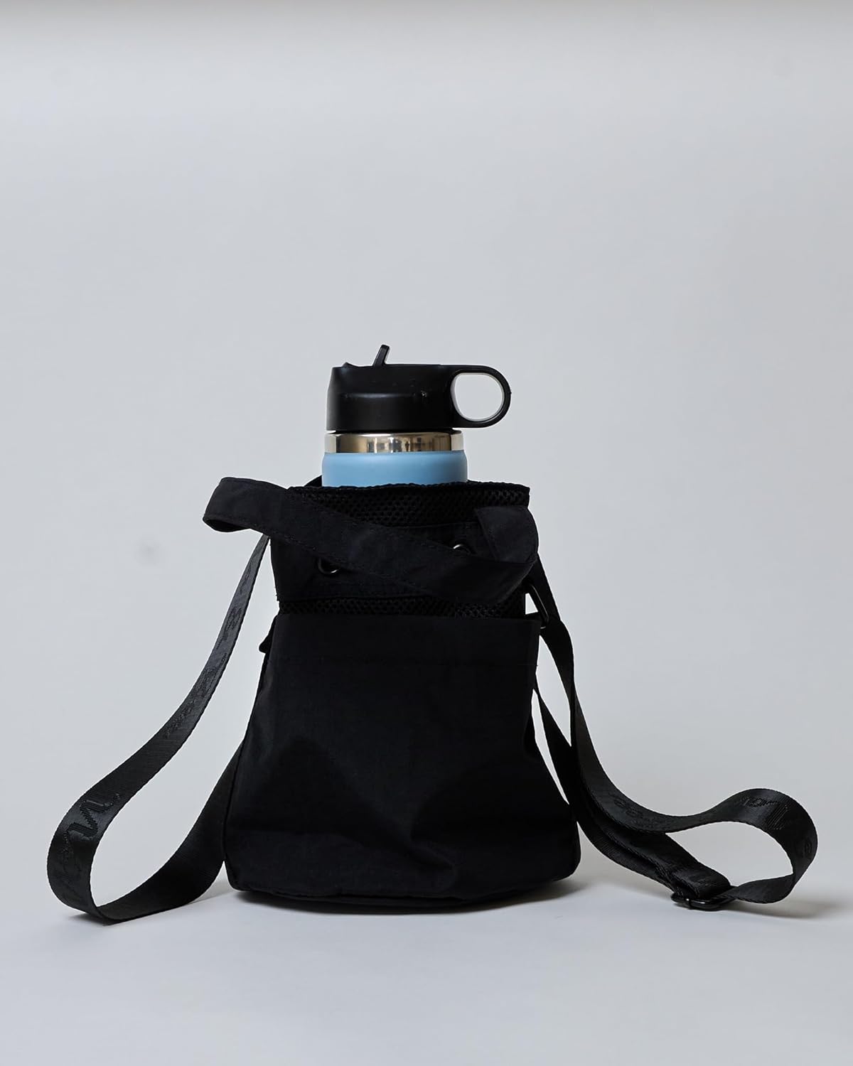 NoNa & Bee Water Bottle Holder - Hands-Free Crossbody Carrier Bag with Phone Pocket | Black