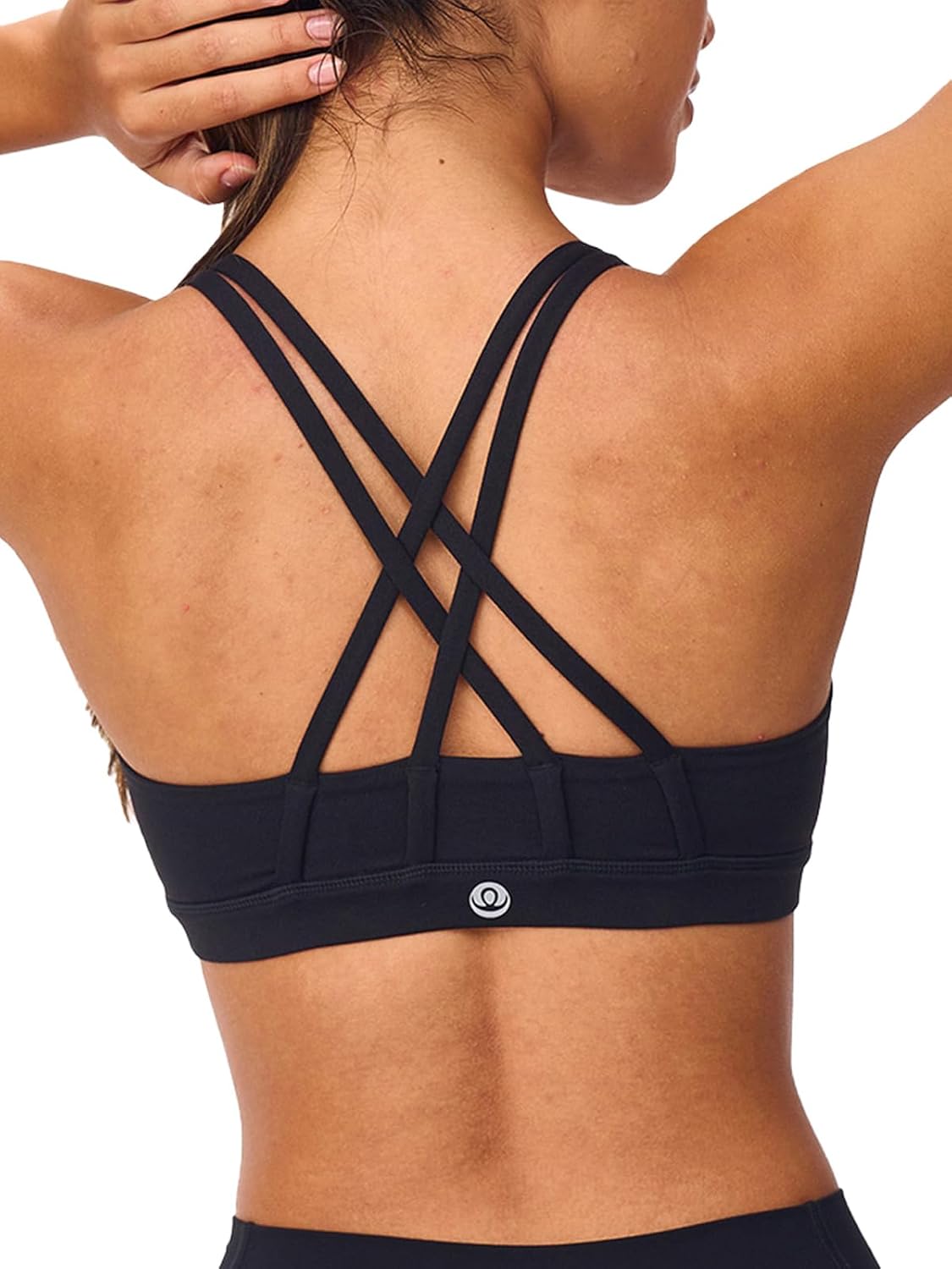 Skiennix Women's Strappy Sports Bra - Light Compression Criss Cross Back | Supportive U Neckline, Padded