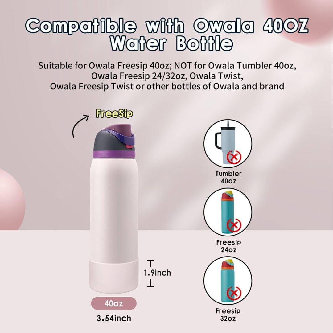 Owala Silicone Water Bottle Boot - Protective Anti-Scratch & Anti-Dent Sleeve Cover | 40oz Dreamy Field