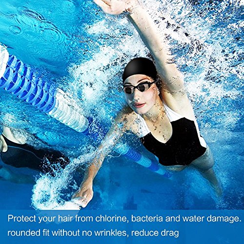 Waterproof Silicone Swim Cap for Adults & Kids - White
