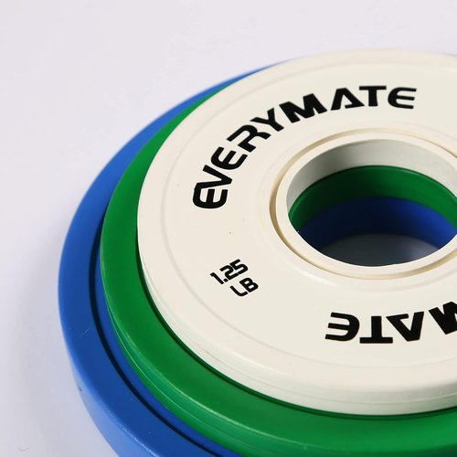 EVERYMATE Fractional Weight Plates Set - 1.25LB, 2.5LB, 5LB Olympic Bumper Plates for Strength Training