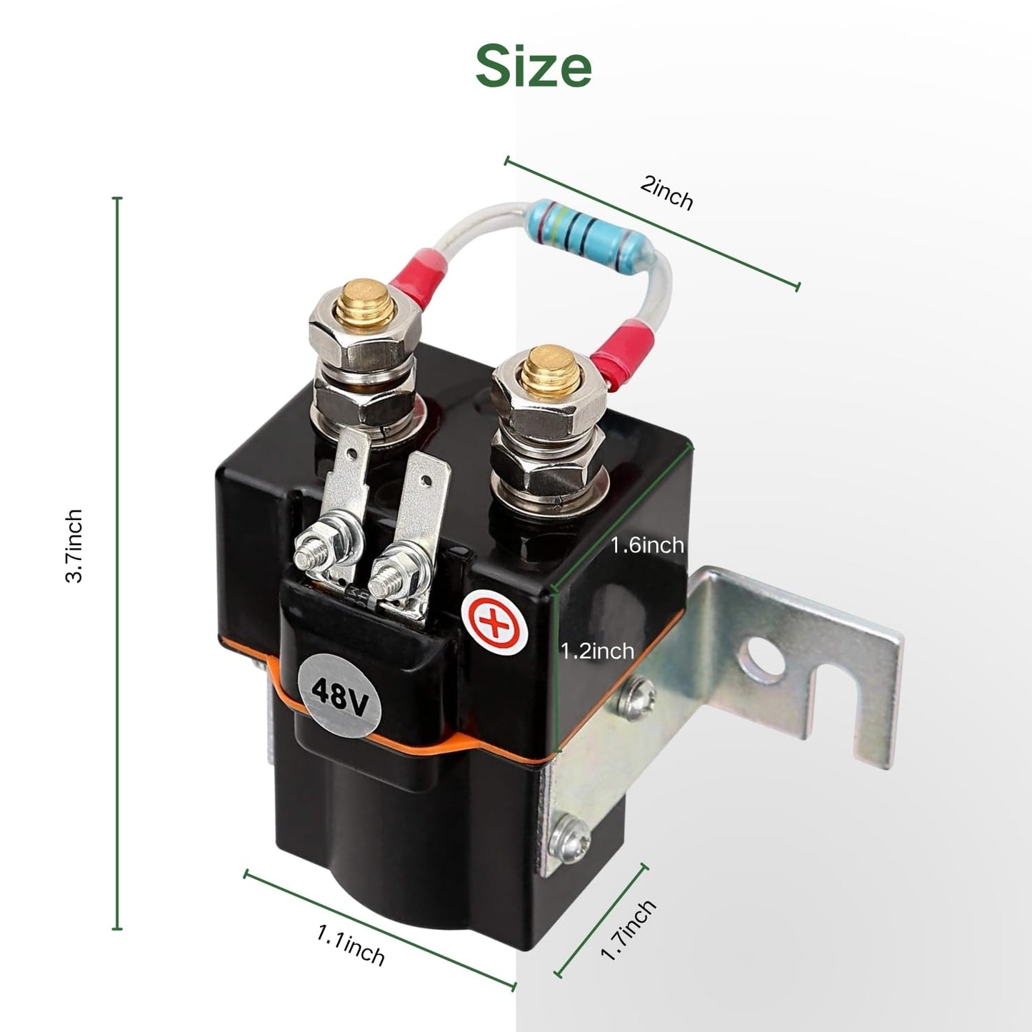 Alfametrix 48V Golf Cart Solenoid,Club Car Solenoid 4 Terminal Solenoid Coil for Club Car 1995-up DS & Precedent 2000-up Electric Golf Cart with Resistor Replace OEM# 101908701 102774701